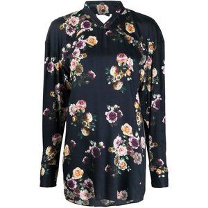 Andreas Kronthaler Vivienne Westwood Unisex Floral Satin Blouse Shirt S